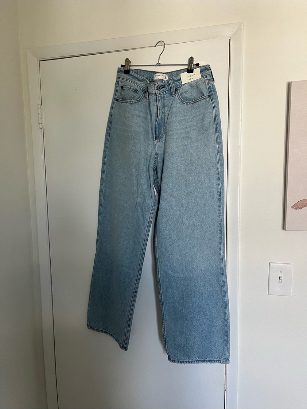 Abercrombie & Fitch Light Blue High-Rise Wide Leg Jeans